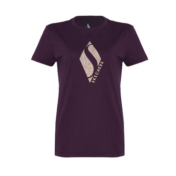 Skechers Women T-Shirts - Mauve Wine