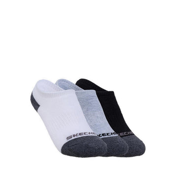 Skechers 3Pk Boys Full Terry No Show - Black / White