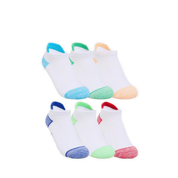Skechers 6Pk Boys 1/2 Terry Low Cut W/ Heel Tab Socks - White / Multi