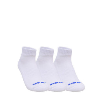 Skechers 3PK 1/2 Terry Qtr Crew Boys Socks - White / Blue