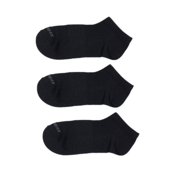 SKECHERS 3PK NON TERRY SUPERSOFT LOW CUT BOYS - BLACK