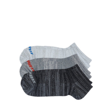 SKECHERS 3PK NON TERRY SUPERSOFT LOW CUT BOYS - GREY MIX