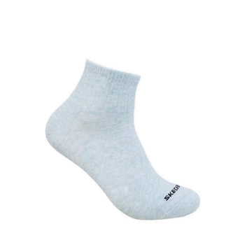 Skechers 3Pk Boys Non Terry Qtr Crew Socks - White / Grey