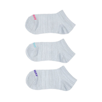 Skechers 3pk Girls Non Terry Low Cut Girls - Grey Multicolor