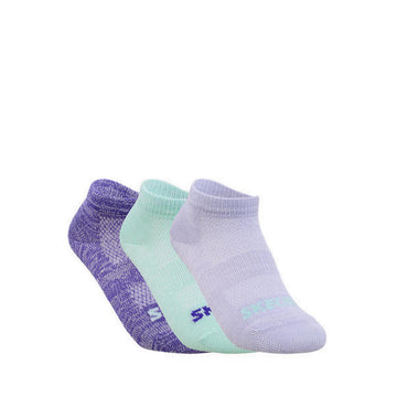 Skechers 3Pk Girls Non Terry Low Cut Socks - Purple