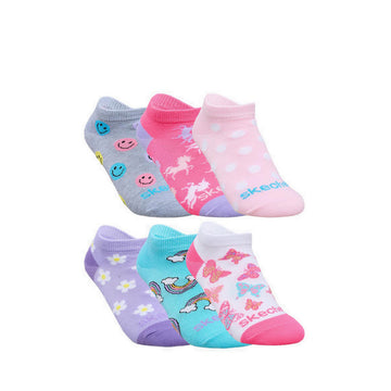 Skechers 6Pk Girls Non Terry Low Cut - Multicolor