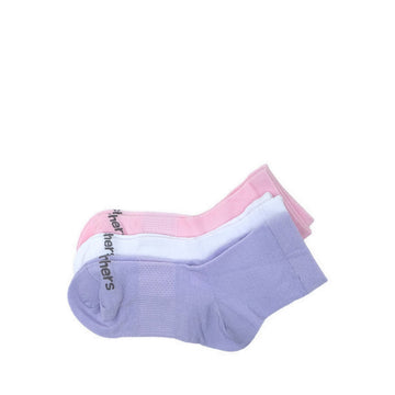 Skechers 3Pk Non Terry Anklet Girls - White Pink
