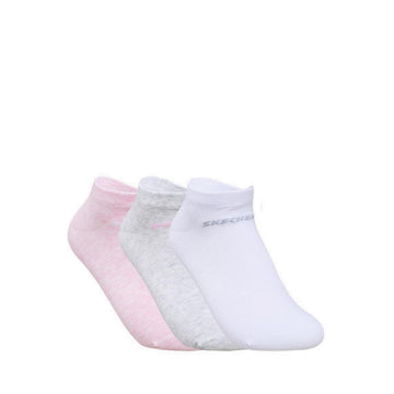 Skechers 3Pk Girls Non Terry Low Cut - White