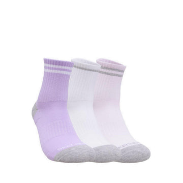 Skechers 3PK 1/2 Terry Qtr Crew Women Socks - Pink Combo