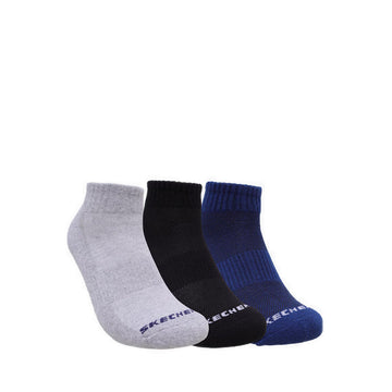 Skechers 3PK 1/2 Terry Qtr Crew Unisex Socks - Black / Multi