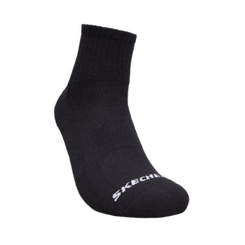 Skechers 3PK 1/2 Terry Qtr Crew Men Socks - Black