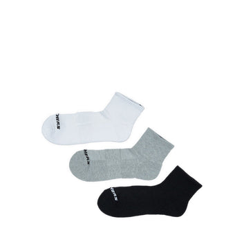 Skechers 3Pk  1/2 Terry Qtr Crew Mens - White/Grey