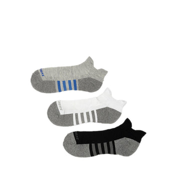 Skechers 3Pk Mens Extended Terry Low Cut W/ Double Heel Tab Socks - Grey / Black