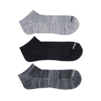 SKECHERS MEN 3PK NON TERRY SUPERSOFT LOW CUT - BLACK MIX