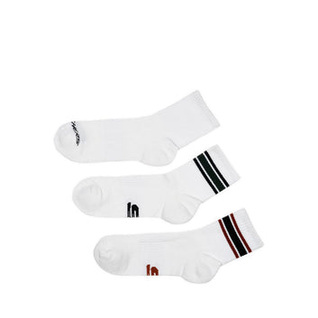 Skechers 3Pk Mens 1/2 Terry Hi Qtr Crew - White