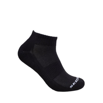 Skechers 3Pk Unisex 1/2 Terry Qtr Crew Socks - White / Black