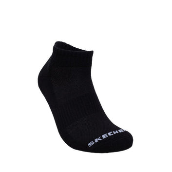 Skechers 3Pk Unisex 1/2 Terry Qtr Crew Socks - Black