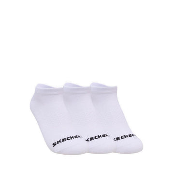 Skechers 3PK Non Terry Low Cut Unisex Socks - White Traditional