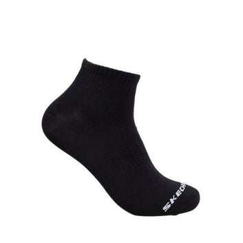 Skechers 3Pk Unisex Non Terry Qtr Crew - Arch Support Socks - White / Black