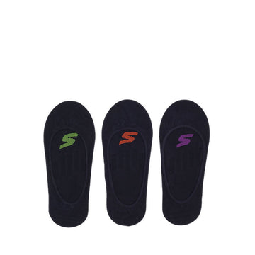 SKECHERS WOMEN 3PK MICROFIBER NON TERRY LINER SOCKS - BLACK