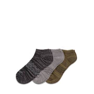 Skechers 3Pk Mens 1/2 Terry Low Cut Socks - Green / Black
