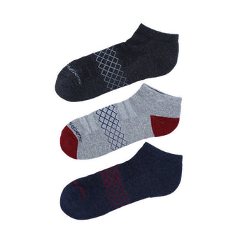 SKECHERS MEN 3PK 1/2 TERRY LOW CUT MEN'S SOCKS - NAVY/RED
