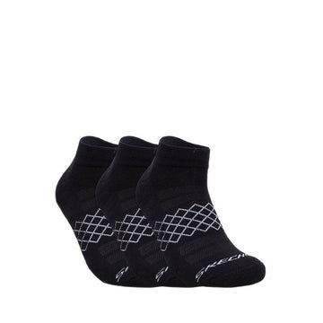 Skechers 3Pk Men 1/2 Terry Qtr Crew Socks - Black