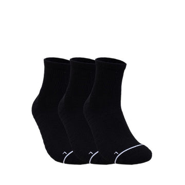 Skechers 3Pk Mens 1/2 Terry Qtr Crew - Black