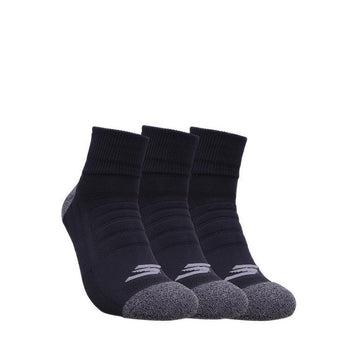 Skechers Golf 3Pk 1/2 Terry Qtr Crew Sock Men's - Black